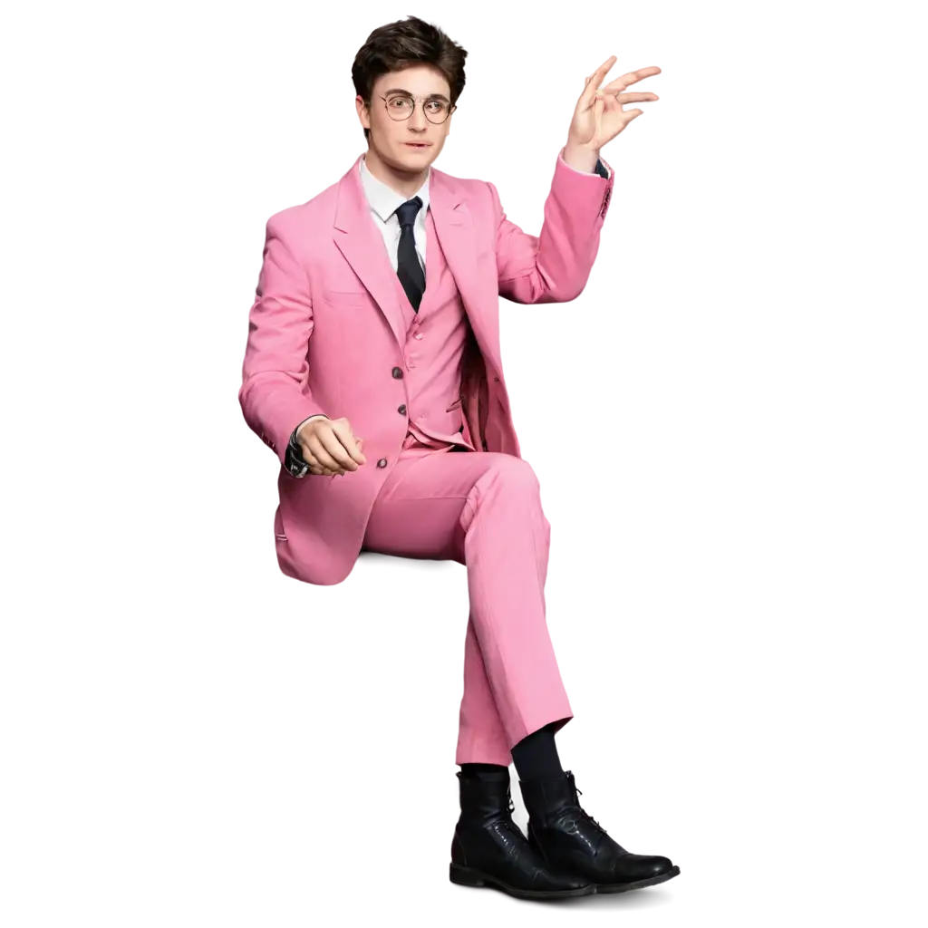 Harry-Potter-in-a-Pink-Suit-PNG-HighQuality-Transparent-Image-for-Versatile-Use