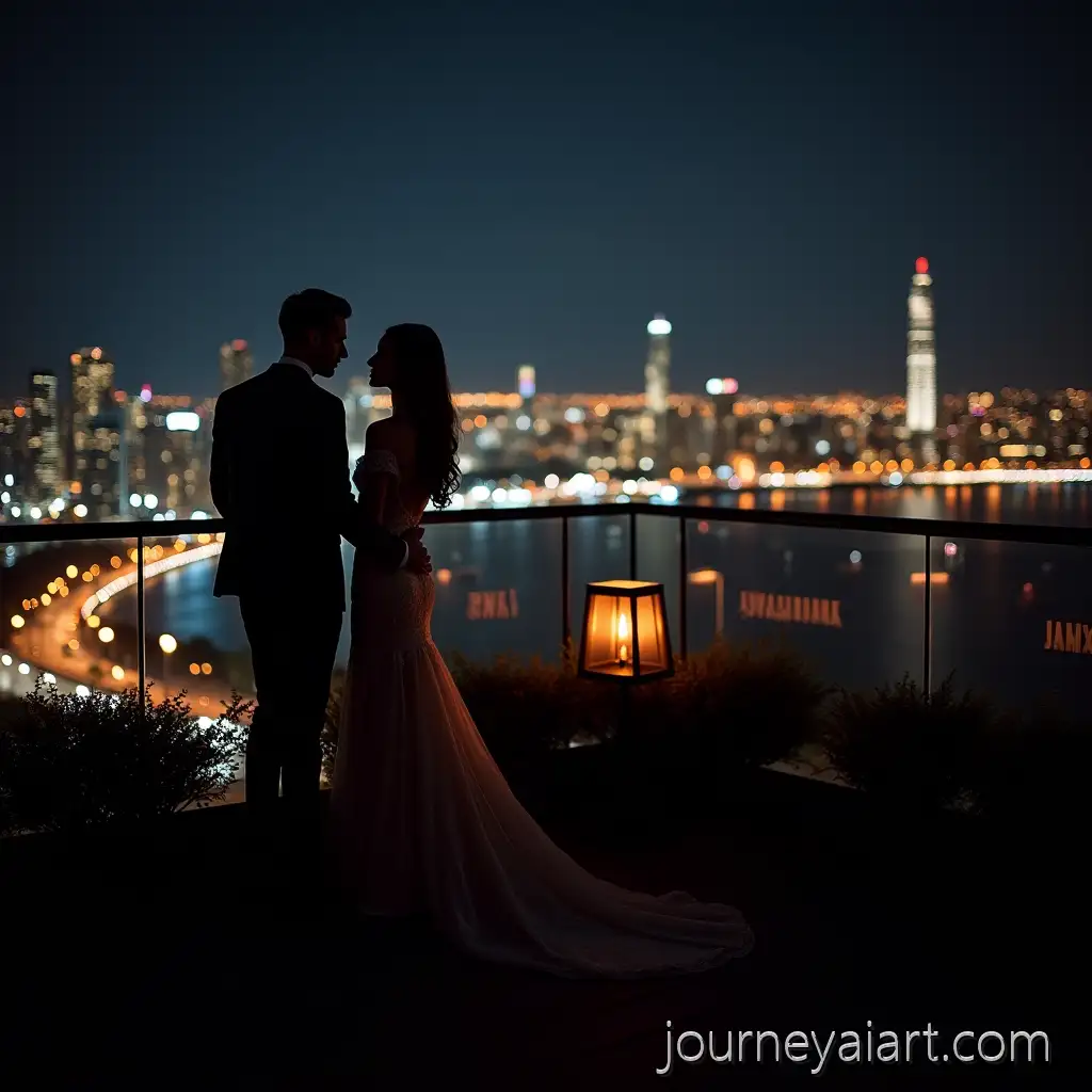 Elegant-Couple-Enjoying-a-Night-View-on-a-City-Terrace