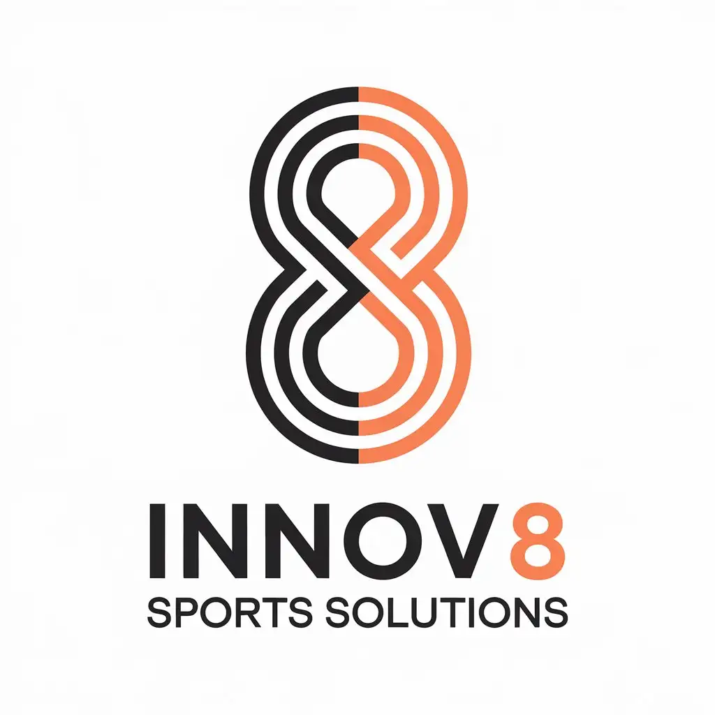 LOGO Design for Innov8 Sports Solutions Vector Style with 8 as Main Symbol for Sports Fitness Industry