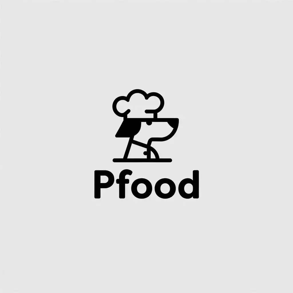 LOGO Design for Pfood Minimalistic Dog Chef Hat Vector Logo for Animal Pet Industry