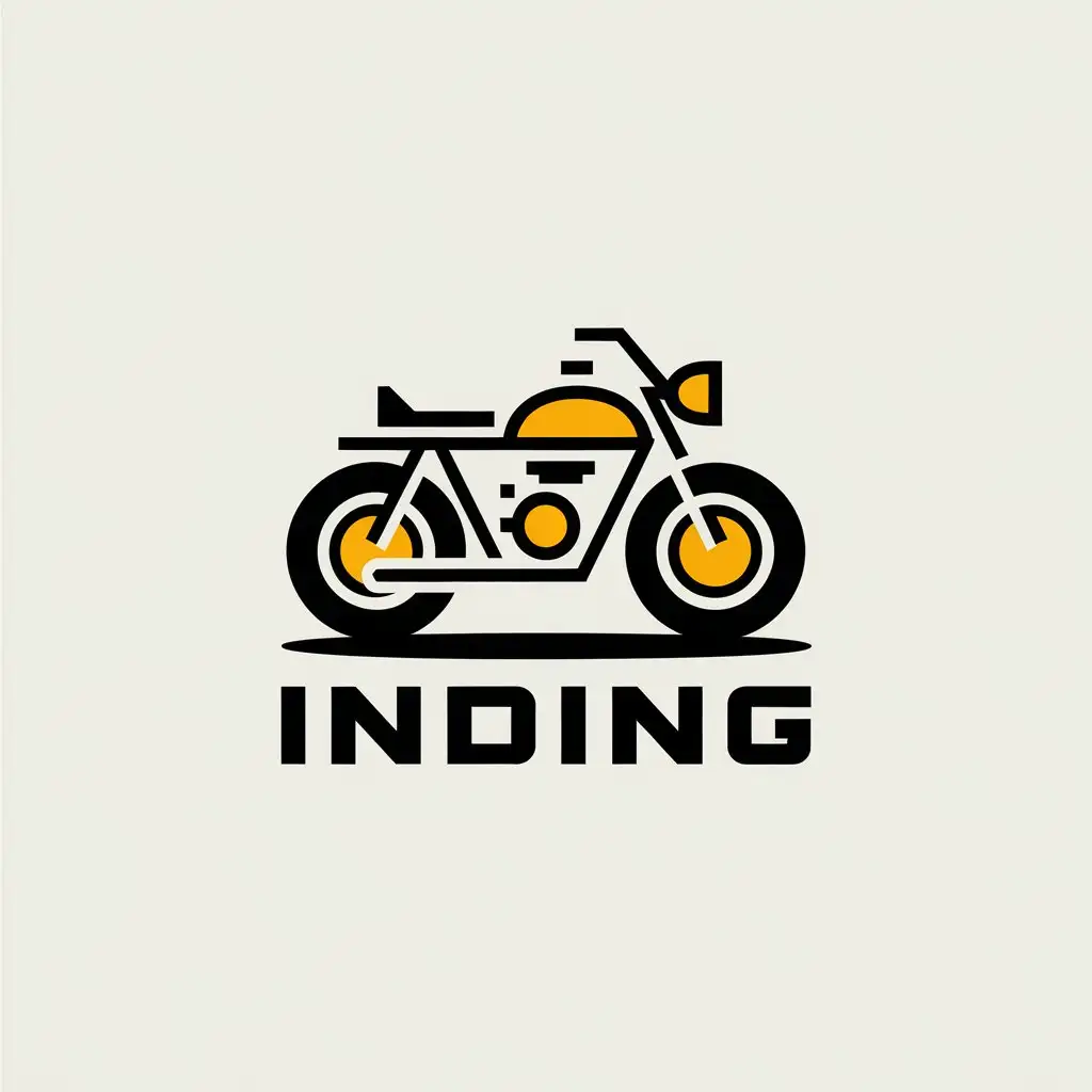 a vector logo design,with the text "Inding", main symbol:LOGO-Design-For Use the letters from 'INDING' to form 'motorcycle -and- Clear-Background,Moderate,clear background