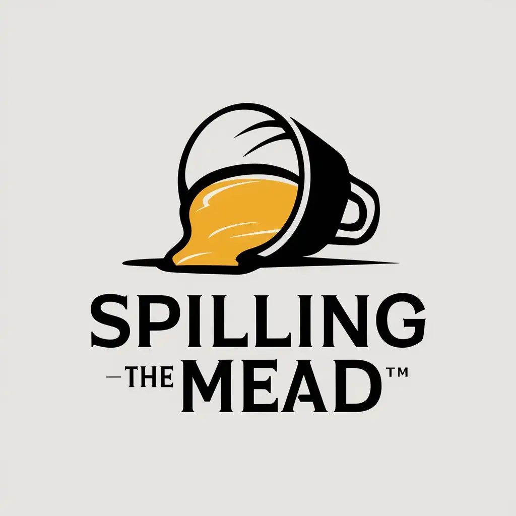 LOGO Design For Spilling The Mead Vector Design with Spilled Cup of Beer