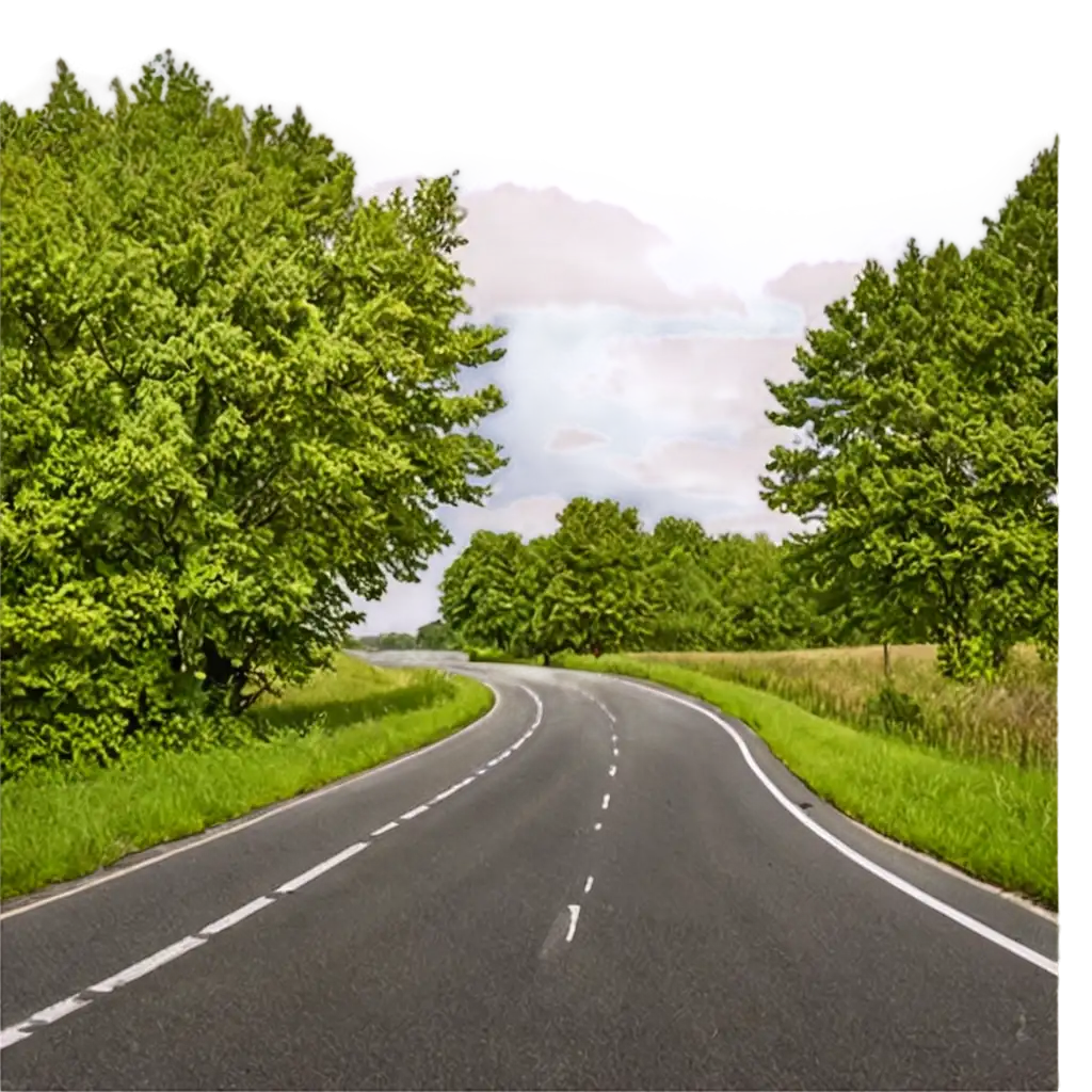 Stylish-Road-Landscape-PNG-Captivating-Roadway-with-Trees-and-Sky