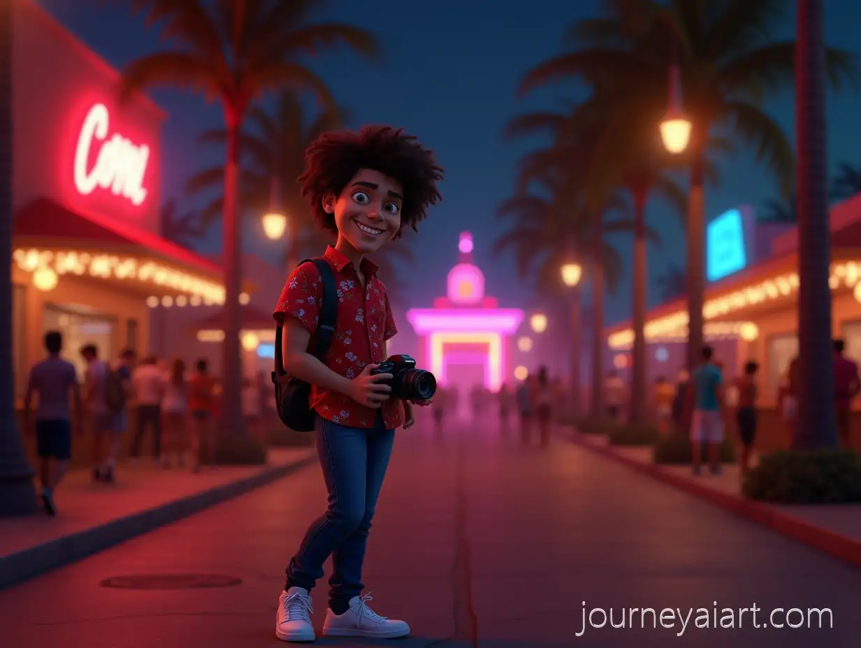 AI-Imagen-y-ExpansinLatino-YouTuber-Vlogging-in-Front-of-Glowing-Nightclub-with-Neon-Lights