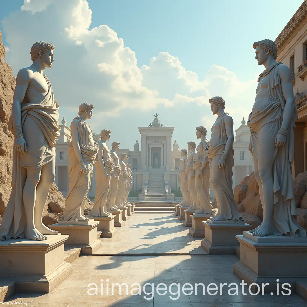 City-with-Greek-Statues-and-Classical-Architecture