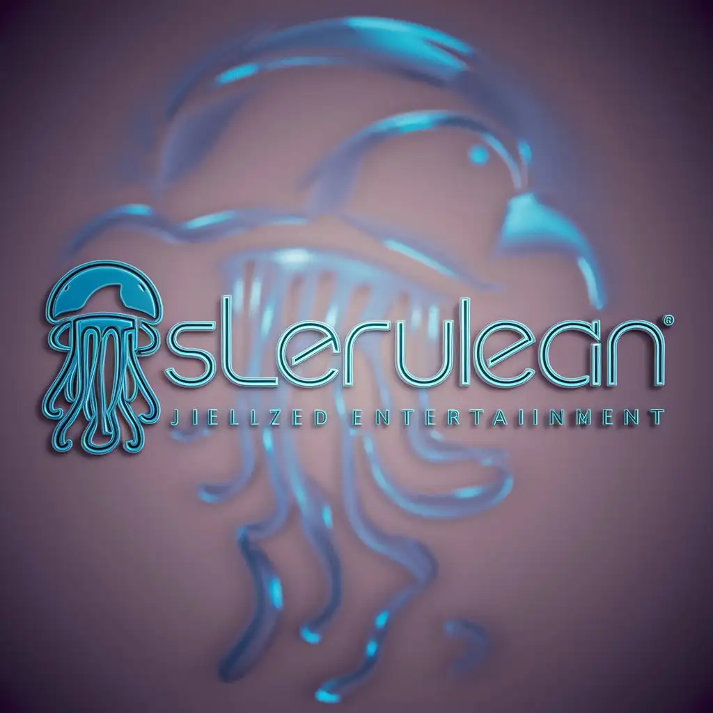 a logo design,with the text "SLcerulean", main symbol:Jellyfish,Moderate,be used in Entertainment industry,clear background