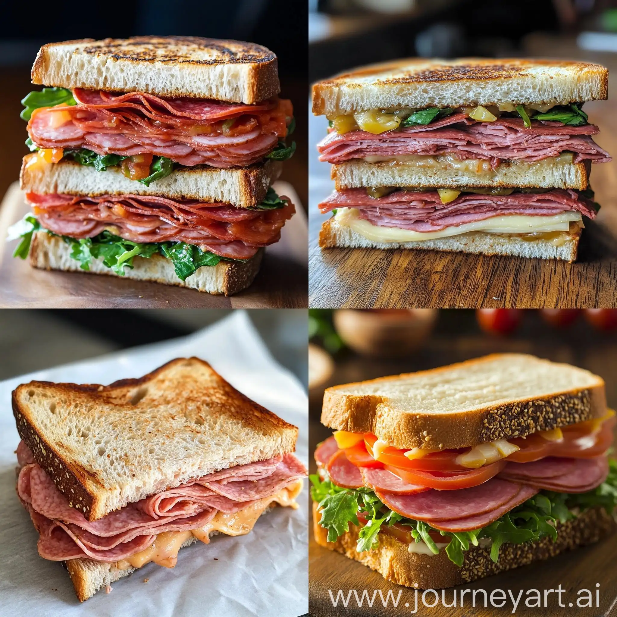 Delicious-Bologna-Sandwich-on-Rustic-Wooden-Table