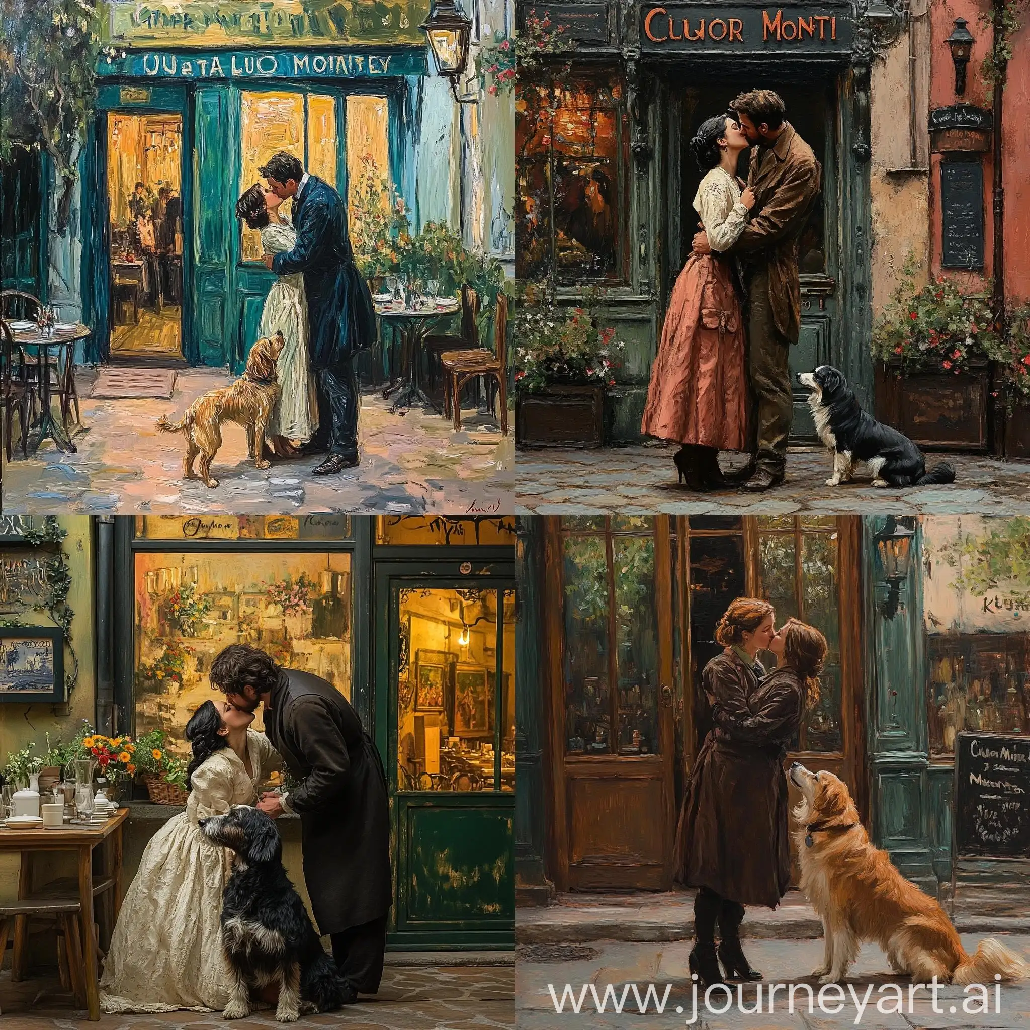 Heartwarming-Moment-TV-Show-Kitchen-Star-Kisses-Beloved-Dog-Eleonora-Andreevna-at-Claude-Monet-Restaurant-Entrance