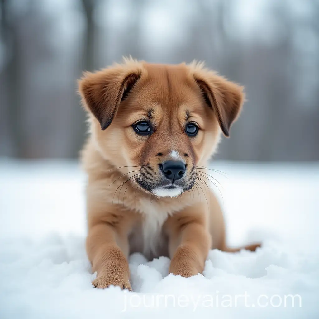 Abandoned-Puppy-in-a-Winter-Landscape