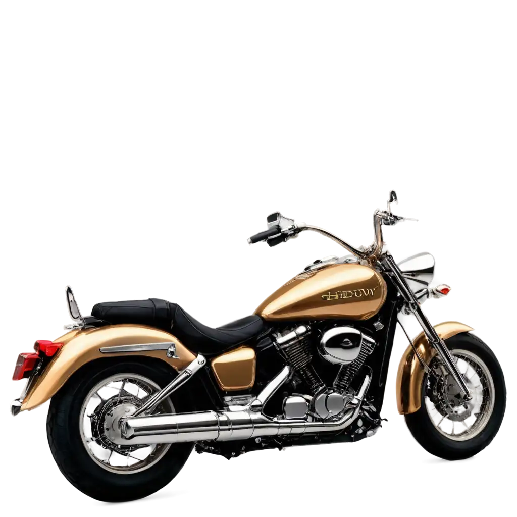 Golden-Honda-Shadow-600-cc-Motorcycle-PNG-Image-Capturing-Classic-Elegance-and-Detail