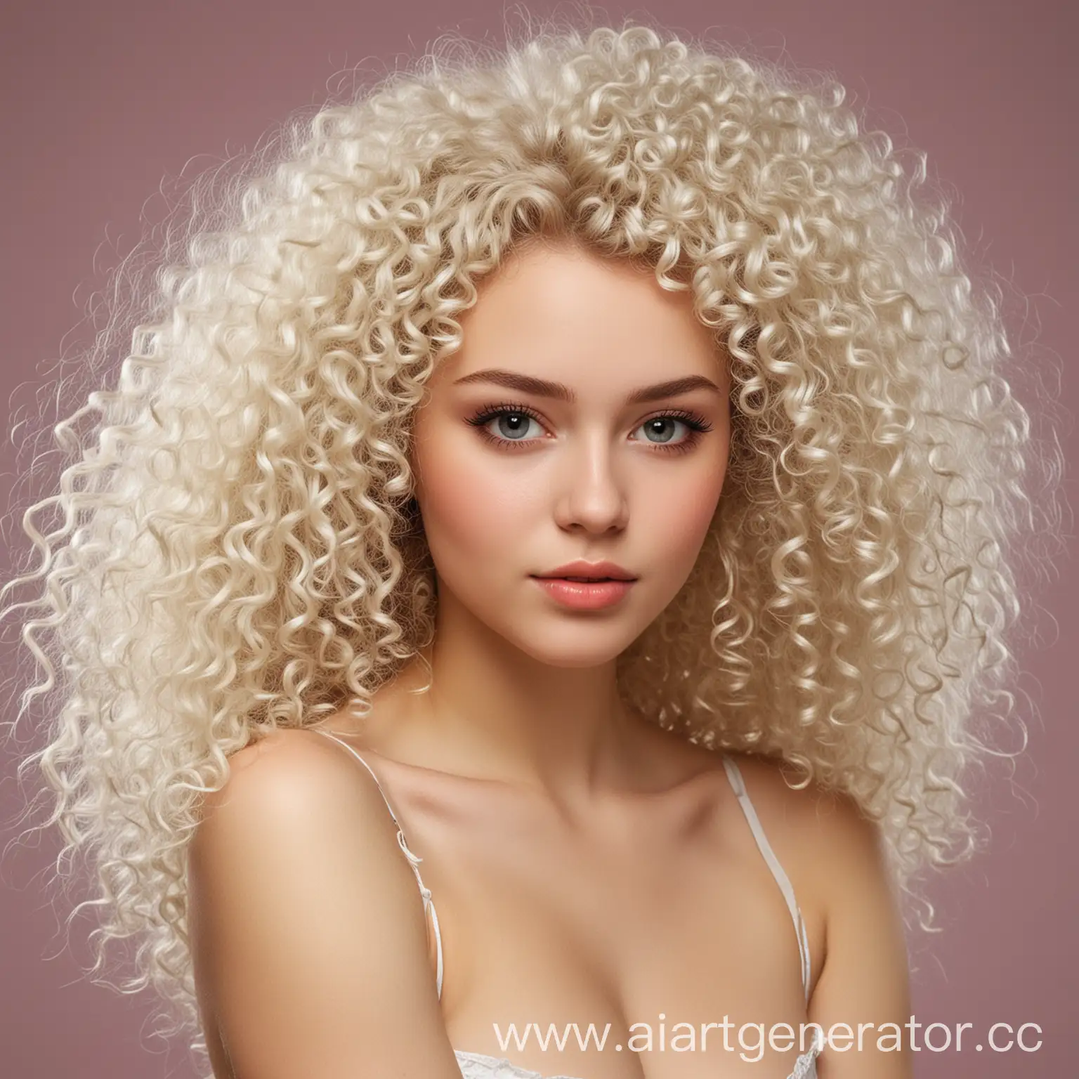 Young-Russian-Woman-with-Long-Afro-Curls-and-White-Skin