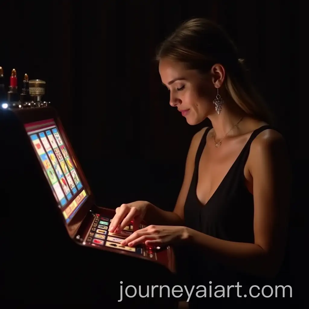 Woman-Playing-Slots-in-Casino-Setting