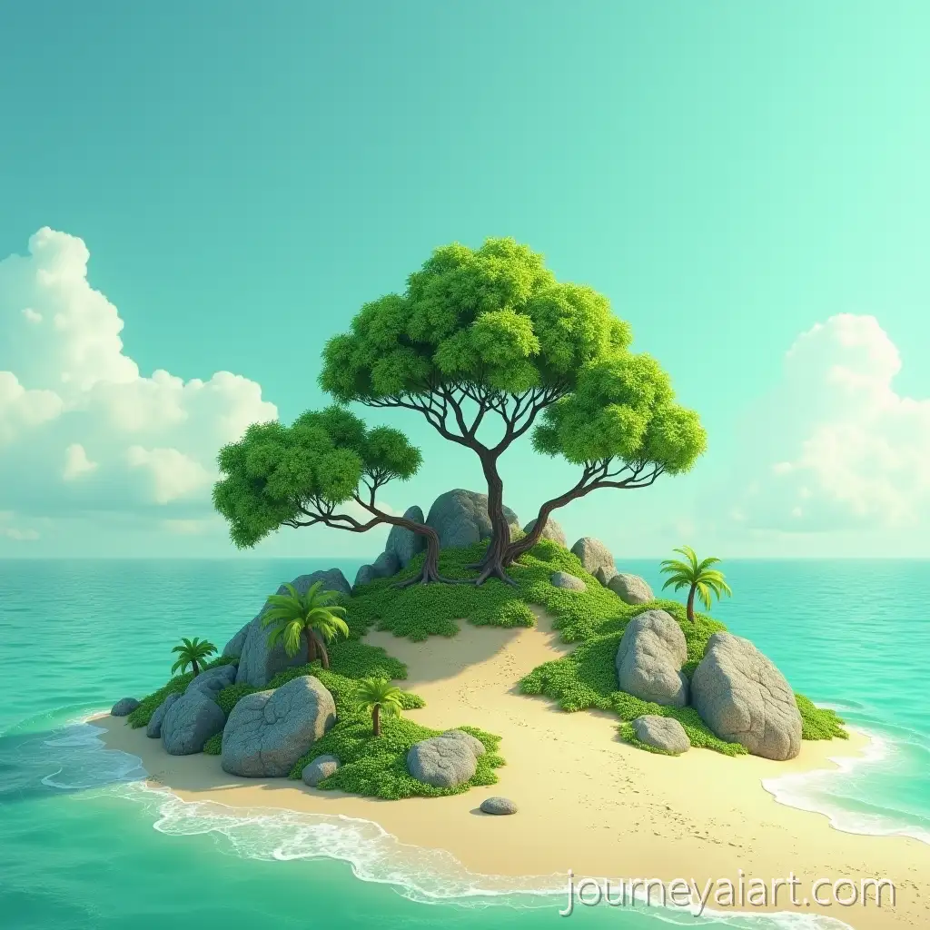 Surreal-Green-Deserted-Island-with-Green-SkyAI-Art-Prompt-Expansion-and-Sea