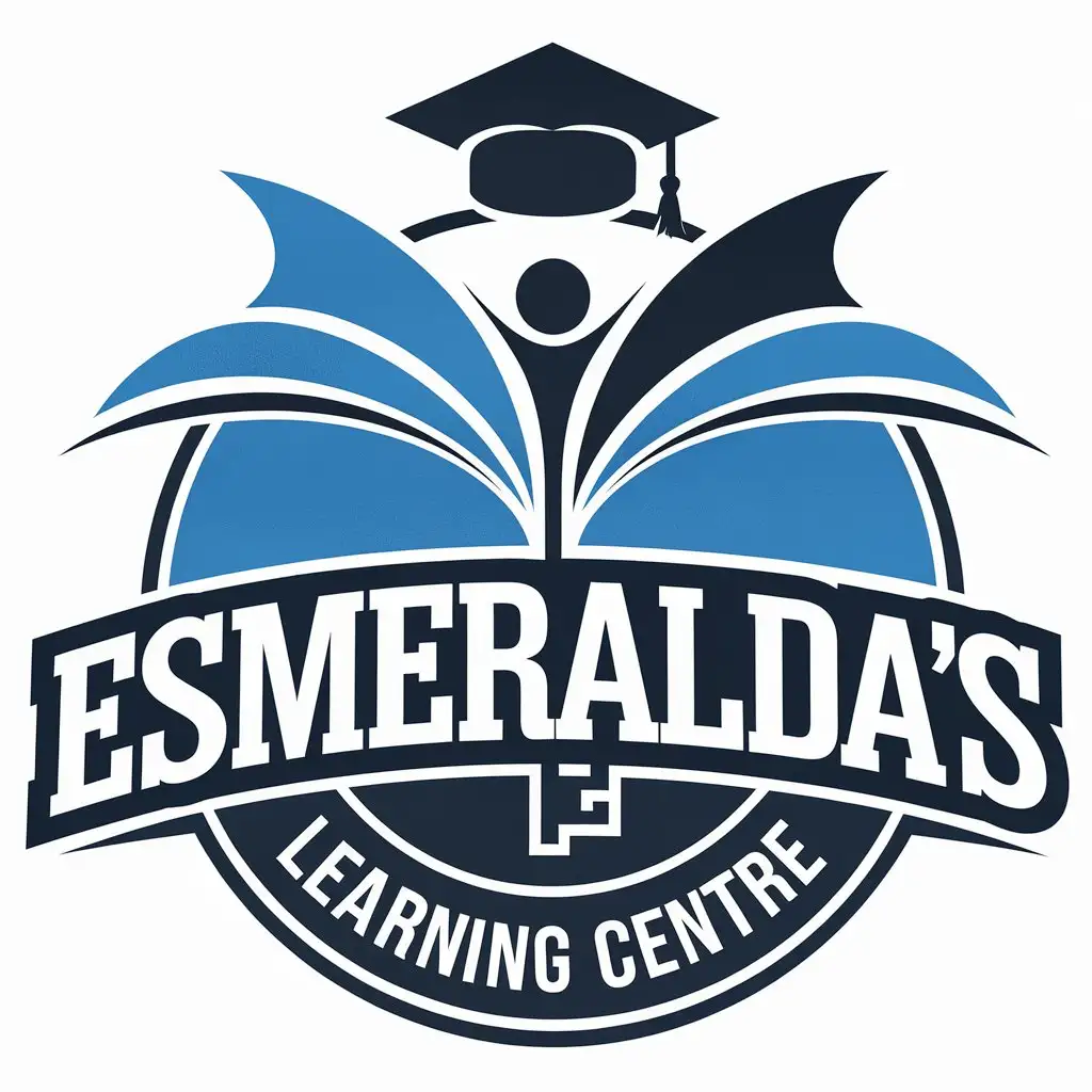 Adult Learning School Logo Design with Graduation Cap and Open Book