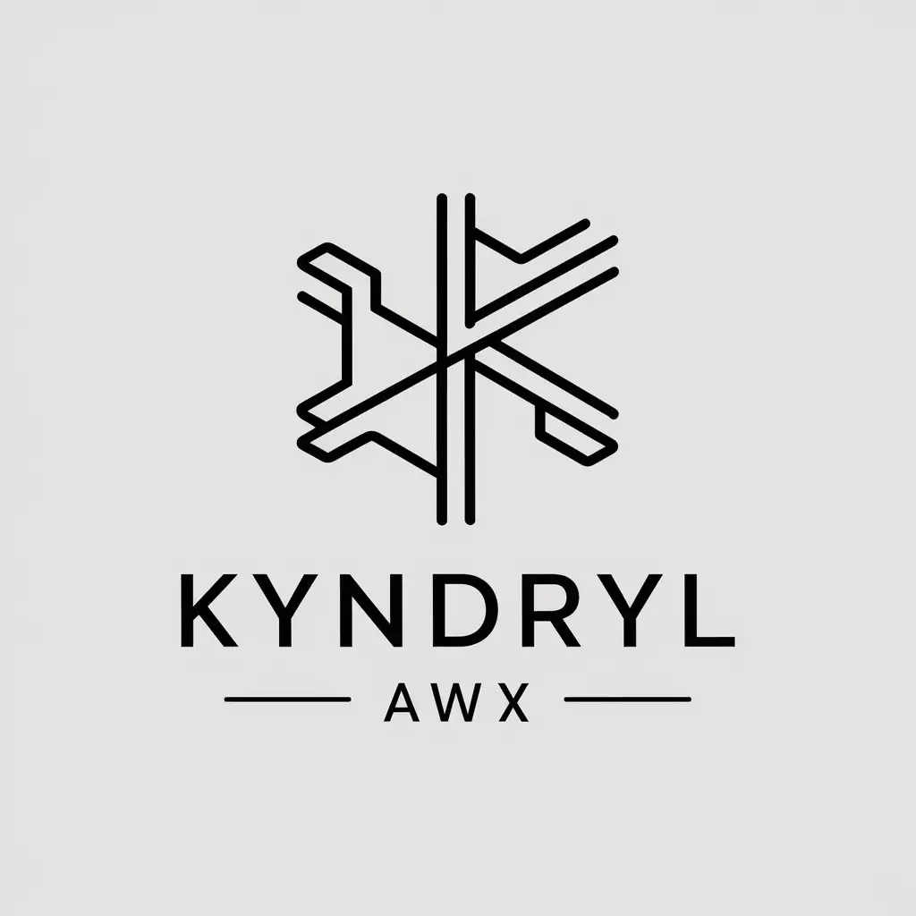 a vector logo design,with the text "Kyndryl AWX", main symbol:automation,Moderate,be used in Internet industry,clear background