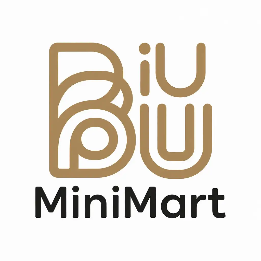 a vector logo design,with the text "Minimart", main symbol:Biu Biu,Minimalistic,be used in Retail industry,clear background