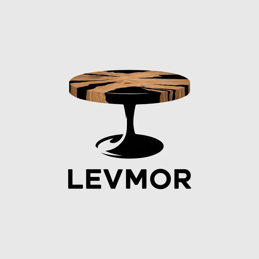 LOGO-Design-For-Levmor-Epoxy-Table-Wood-and-Oak-Resin-in-Retail-Industry