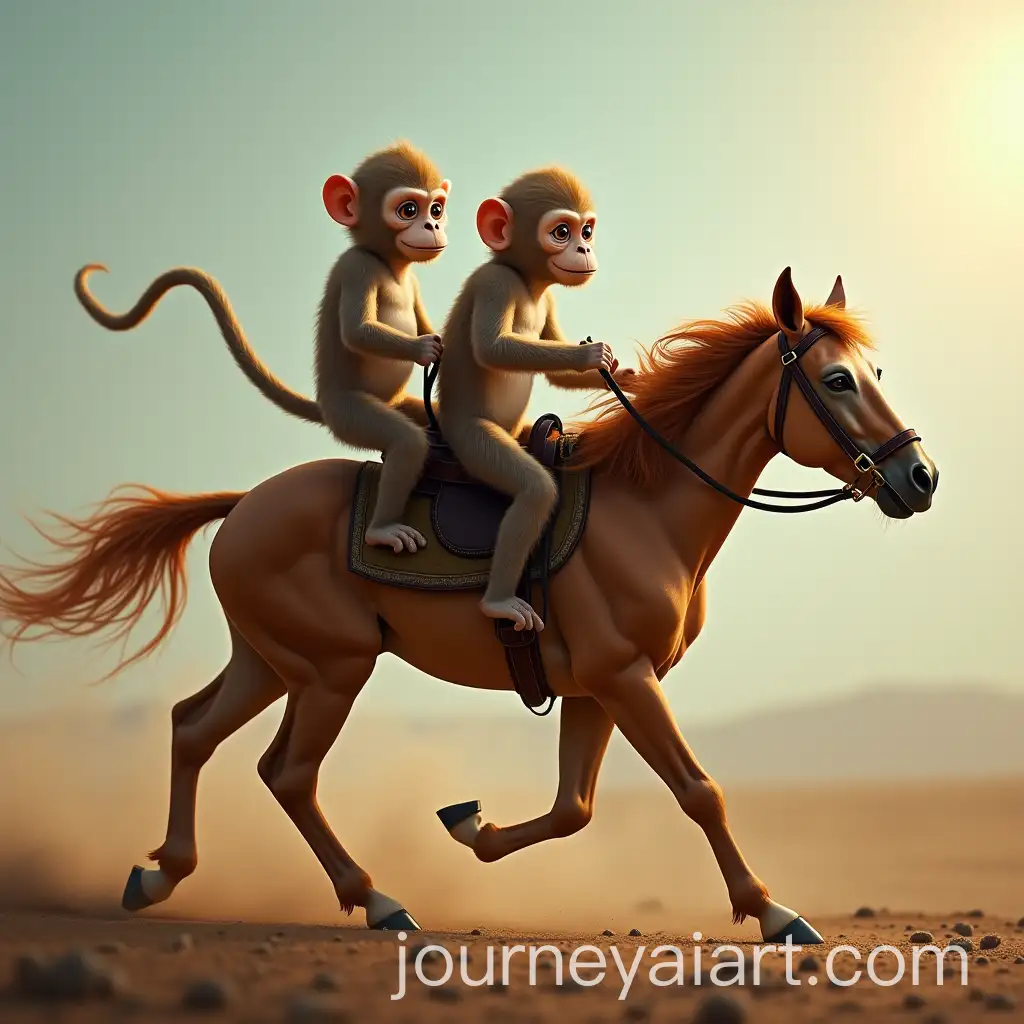 Two-Monkeys-Riding-a-Horse