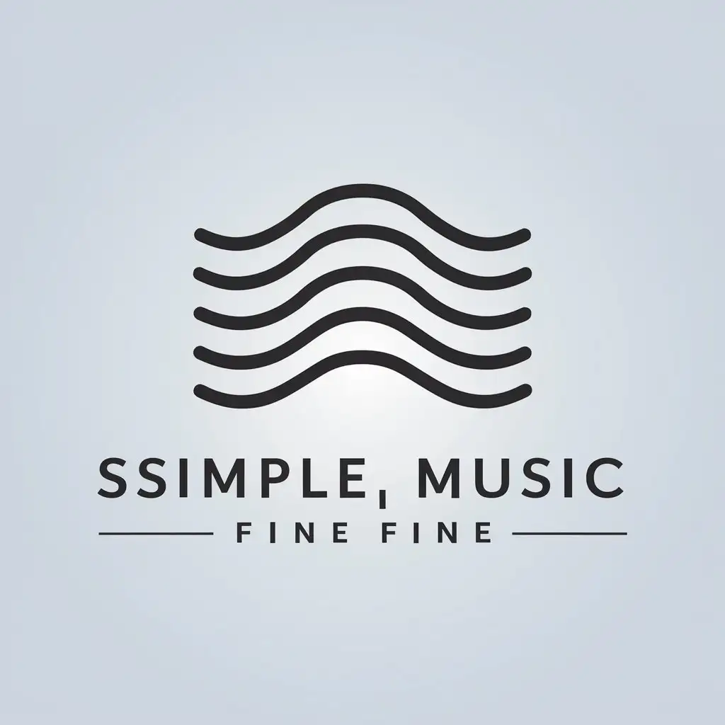 a vector logo design,with the text "Simple, music, fine", main symbol:waves,Minimalistic,be used in Internet industry,clear background