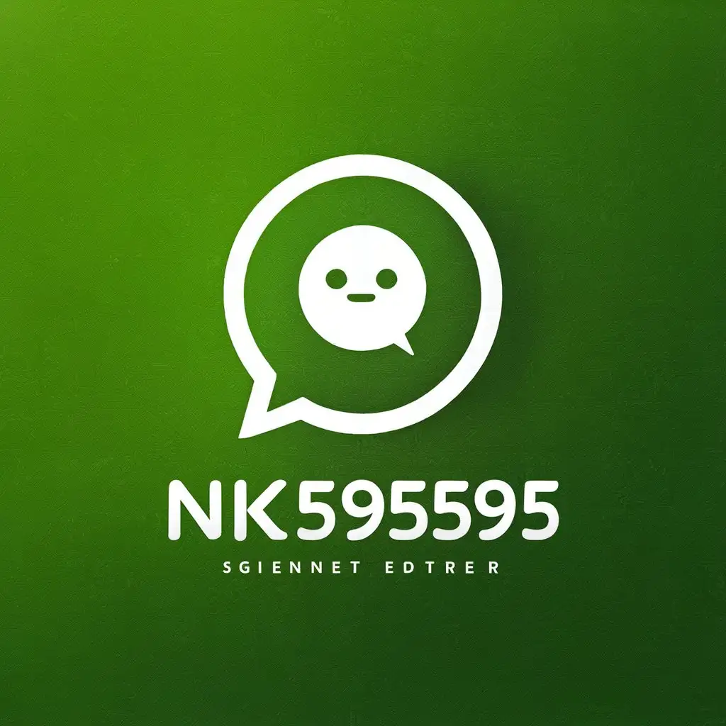 a vector logo design,with the text "NK595595", main symbol:WeChat icon,Minimalistic,be used in Internet industry,clear background