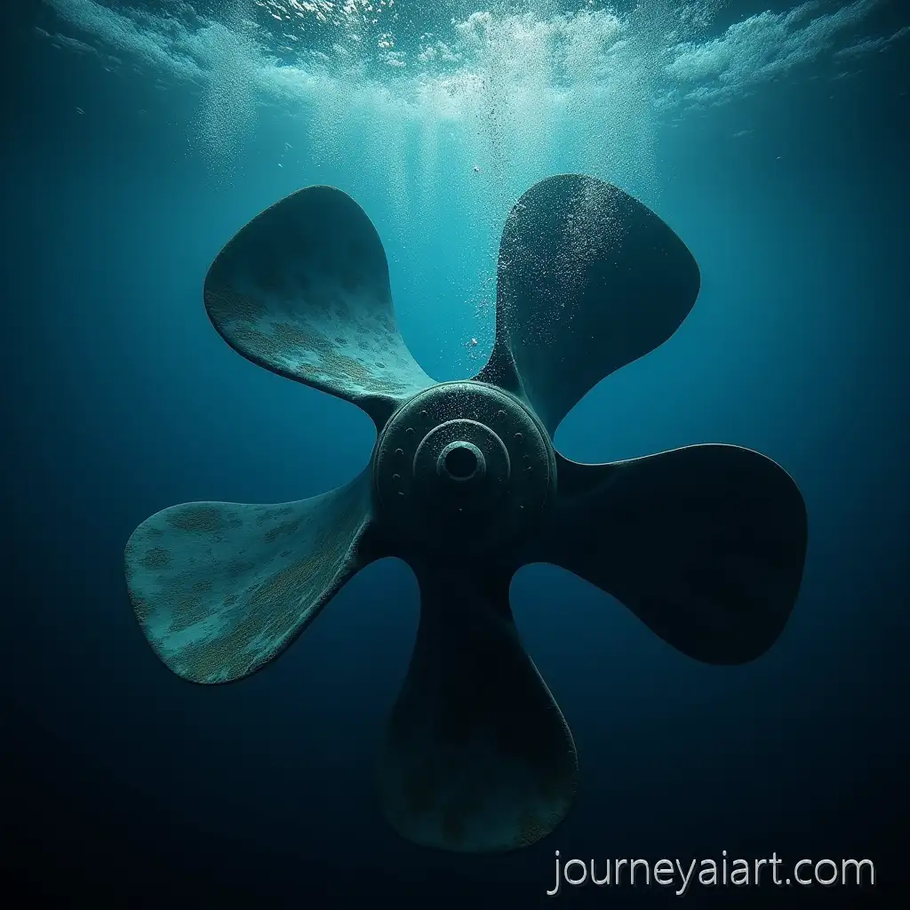UltraRealistic-UnderUnderwater-cargo-ship-propellerwater-Shot-of-a-Massive-Cargo-Ship-Propeller-in-Motion