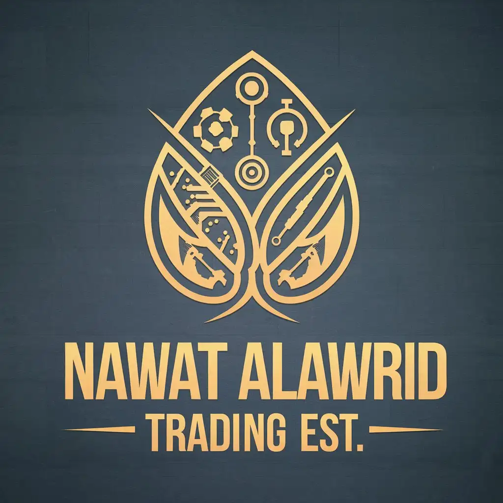 LOGO Design for Nawat Alawrid Trading Est Seed Mechanical and Electrical Theme with Clear Background