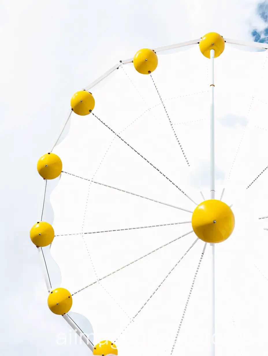 White-Carousel-Viewed-From-Above-with-Soft-Cloudy-Background