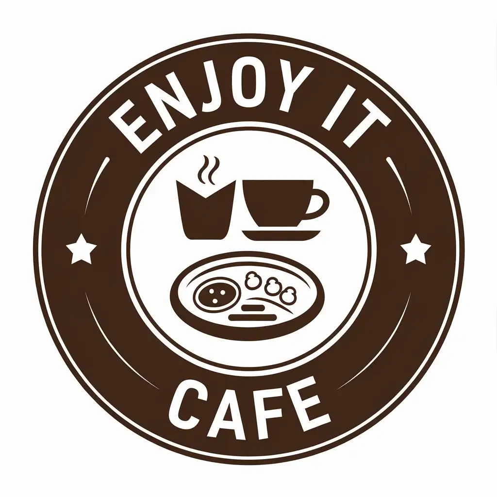 LOGO Design for Enjoy It Cafe Coffee and Food Symbol with Modern Restaurant Style