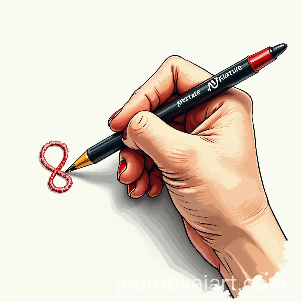 Hand-Writing-with-Ink-on-Paper-in-a-Thoughtful-Gesture