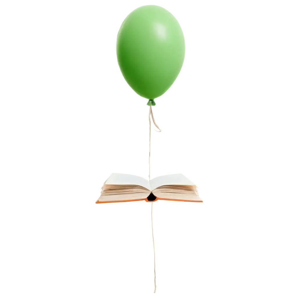 A book tied to a balloon