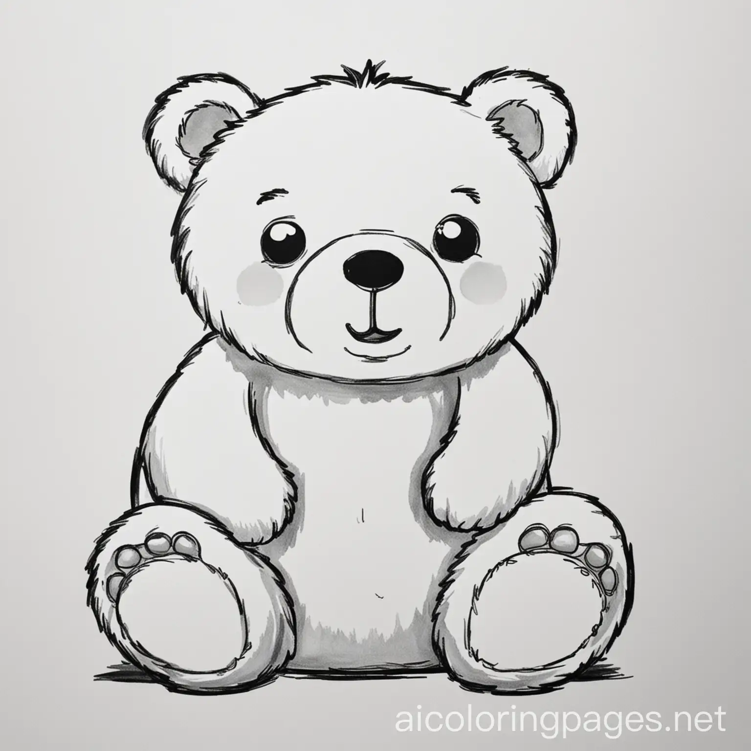 Simple-BlackandWhite-Teddy-Bear-Coloring-Page-for-Toddlers