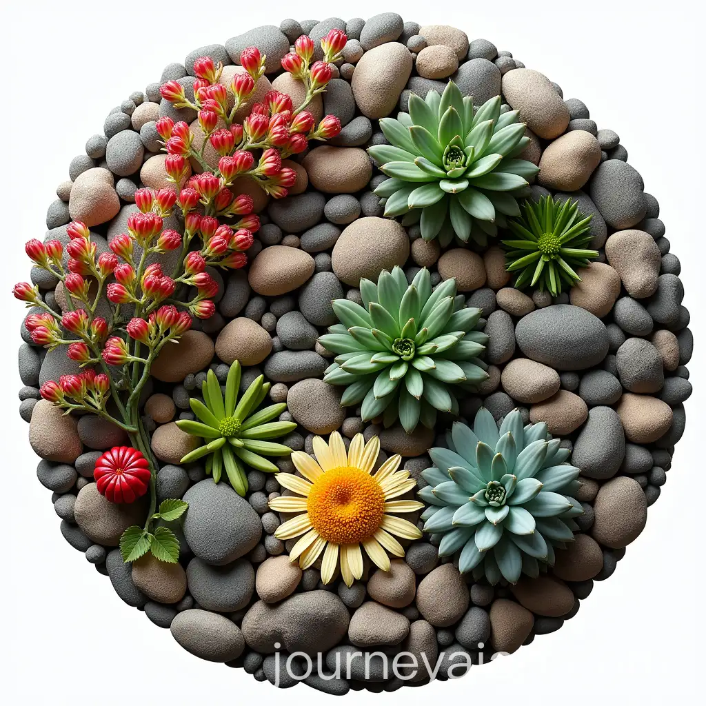 Vibrant-Pebble-Garden-with-Colorful-Provence-Plants