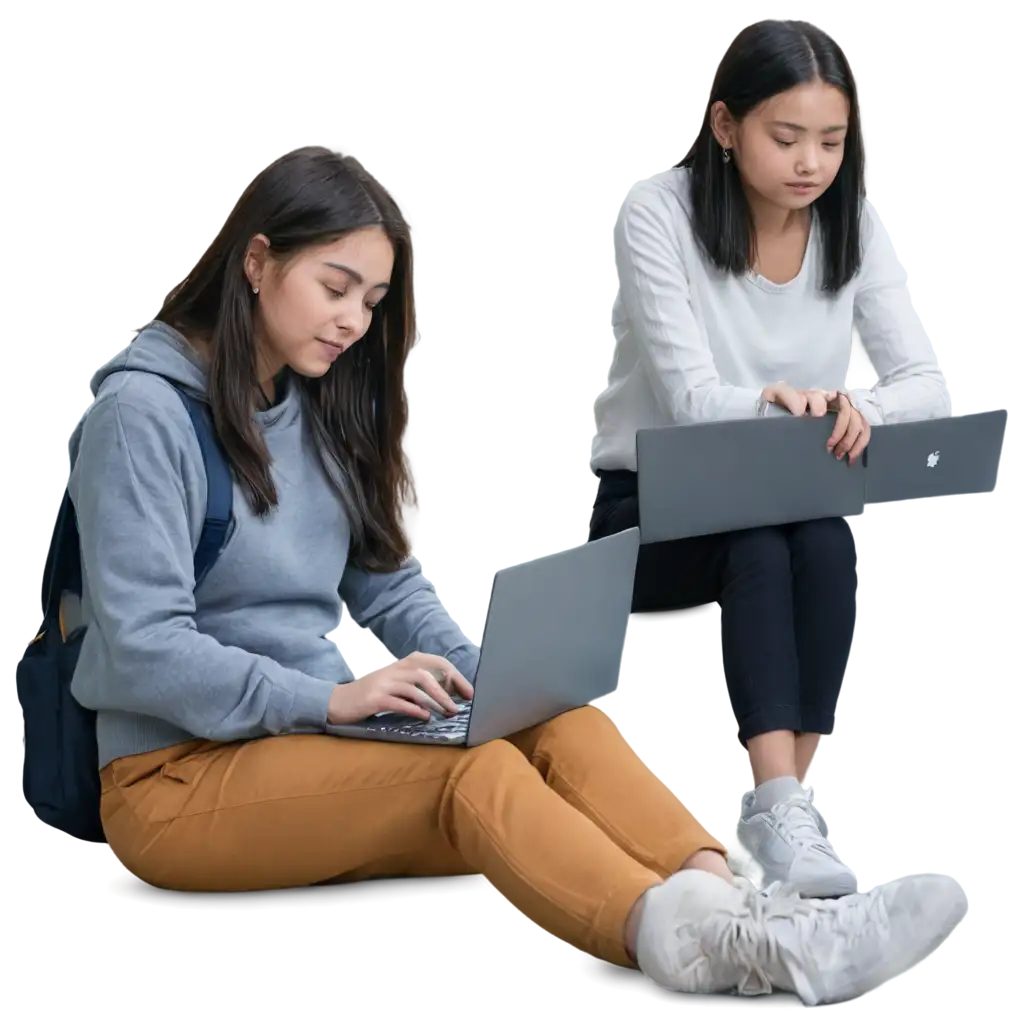 Student-Girl-with-Laptop-PNG-HighQuality-Digital-Asset-for-Diverse-Uses