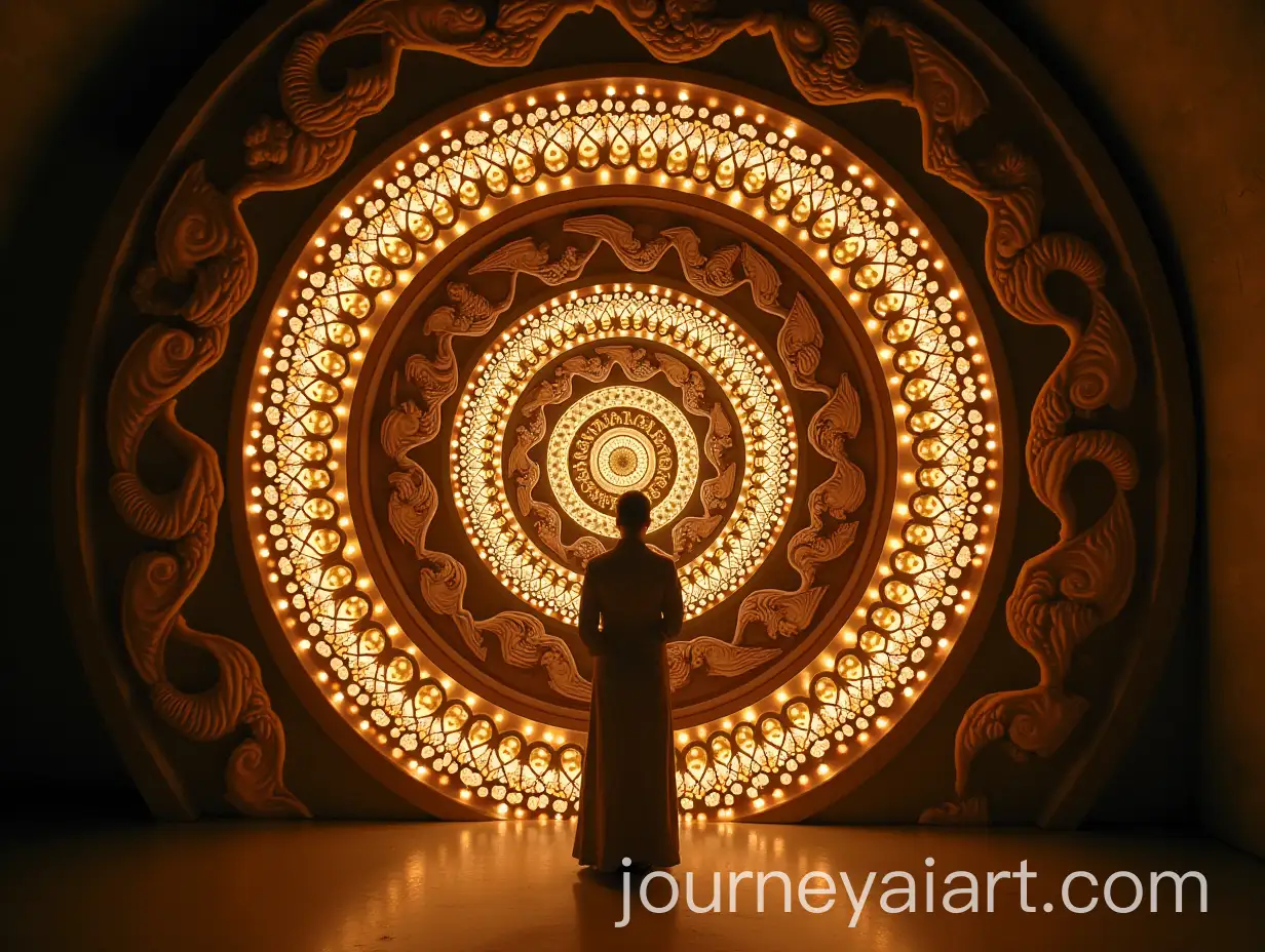 Realistic-Human-with-Fibonacci-Spiral-Light-in-Artistic-Decor