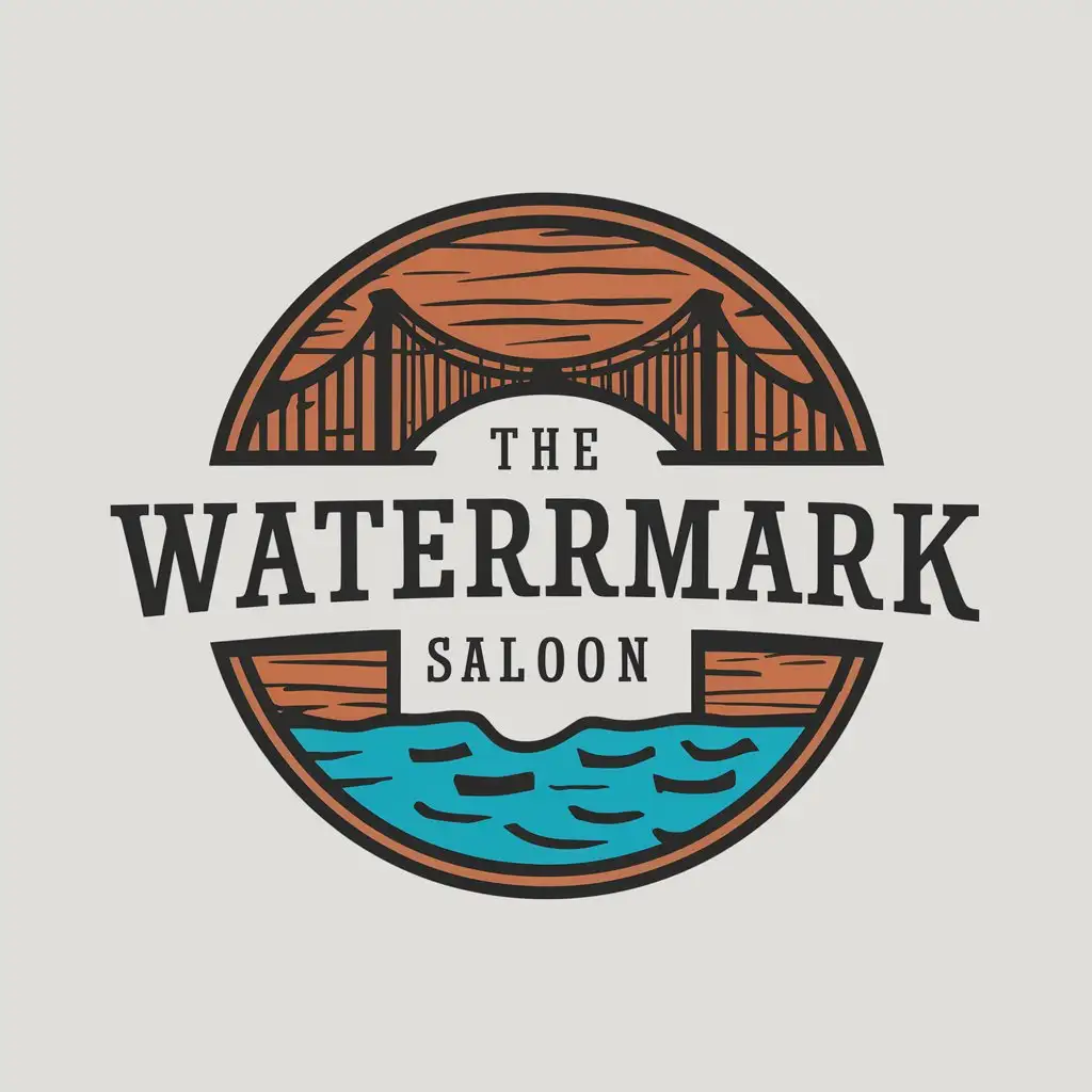 LOGO Design For The Watermark Saloon Rustic River and Old West Theme