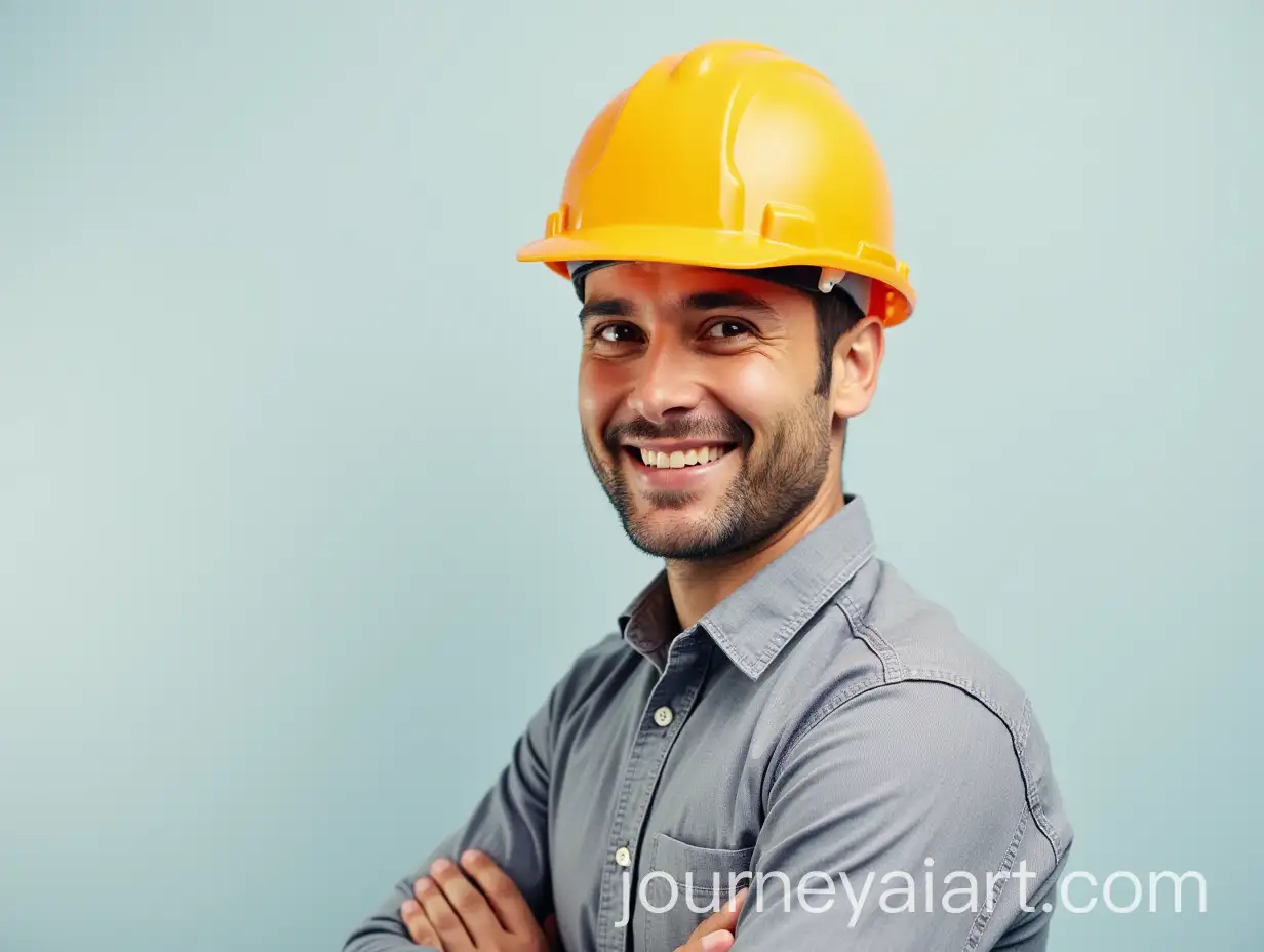 Smiling-Engineer-in-Safety-Helmet-with-Blank-Background-for-Text-Overlay