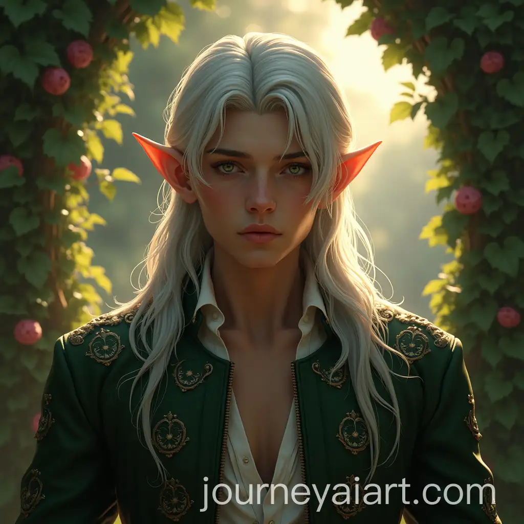 Handsome-Male-Elf-in-a-Fantasy-Terrace-with-Ivy-and-Unusual-Flowers