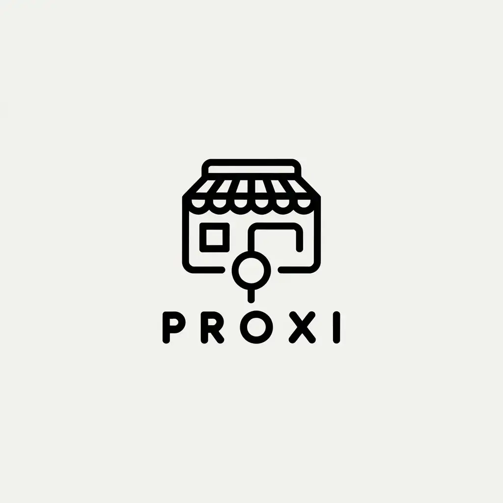 LOGO Design for Proxi Minimalistic Connections and Shop Theme with Clear Background