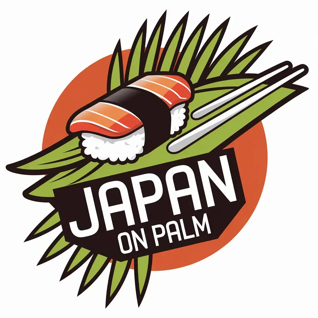 LOGO Design For Japan on Palm Vector Sushi Symbol for Restaurant Industry