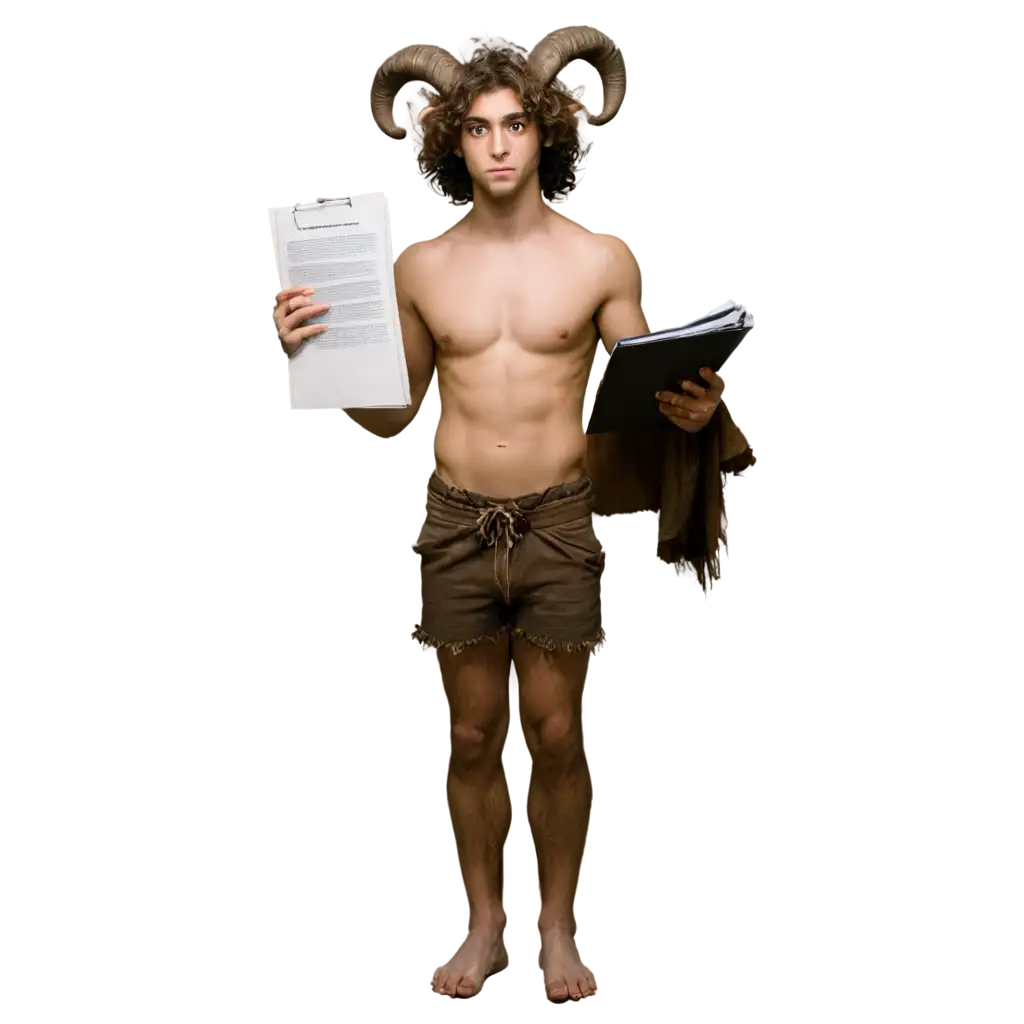 Young-Satyr-with-Documents-PNG-HighQuality-Transparent-Image-for-Creative-Projects