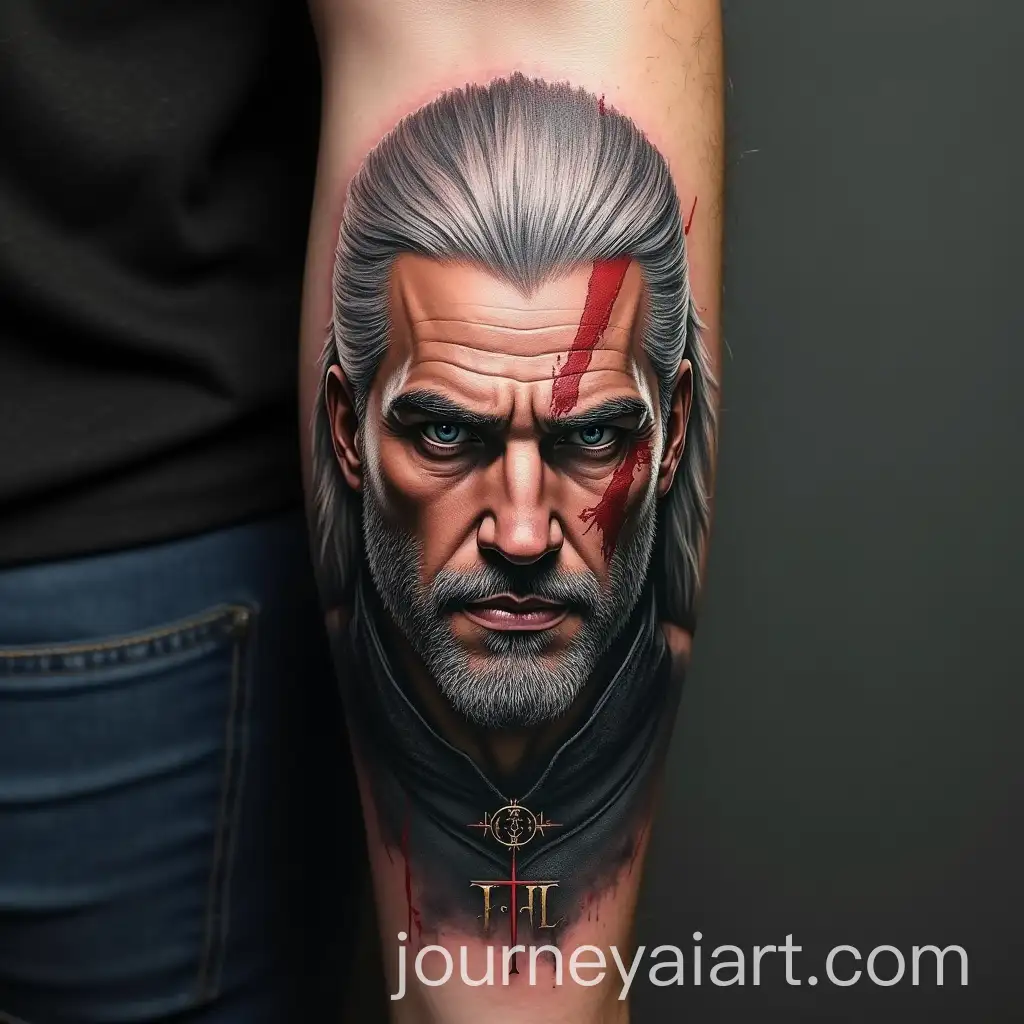Geralt-of-Rivia-Hyperrealistic-Tattoo-Portrait-from-The-Witcher-3