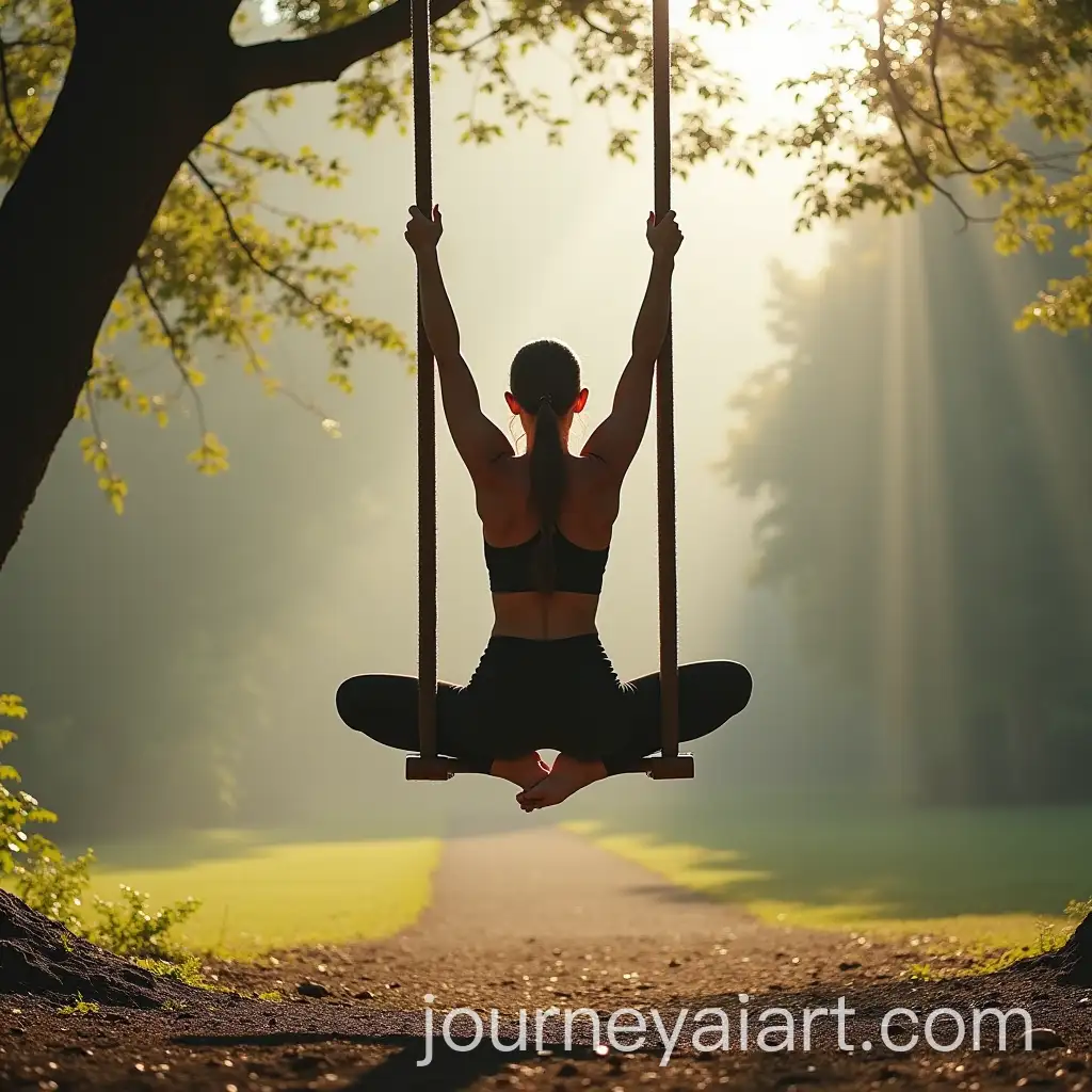 Person-Practicing-Aero-Yoga-on-a-Swing