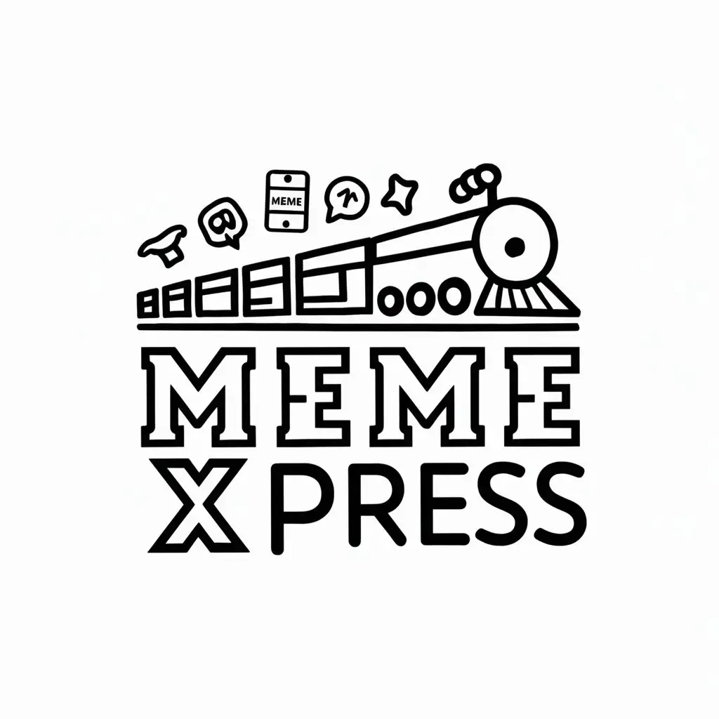 LOGO Design For MEME XPRESS Train and Phone Vector Design in Entertainment Industry