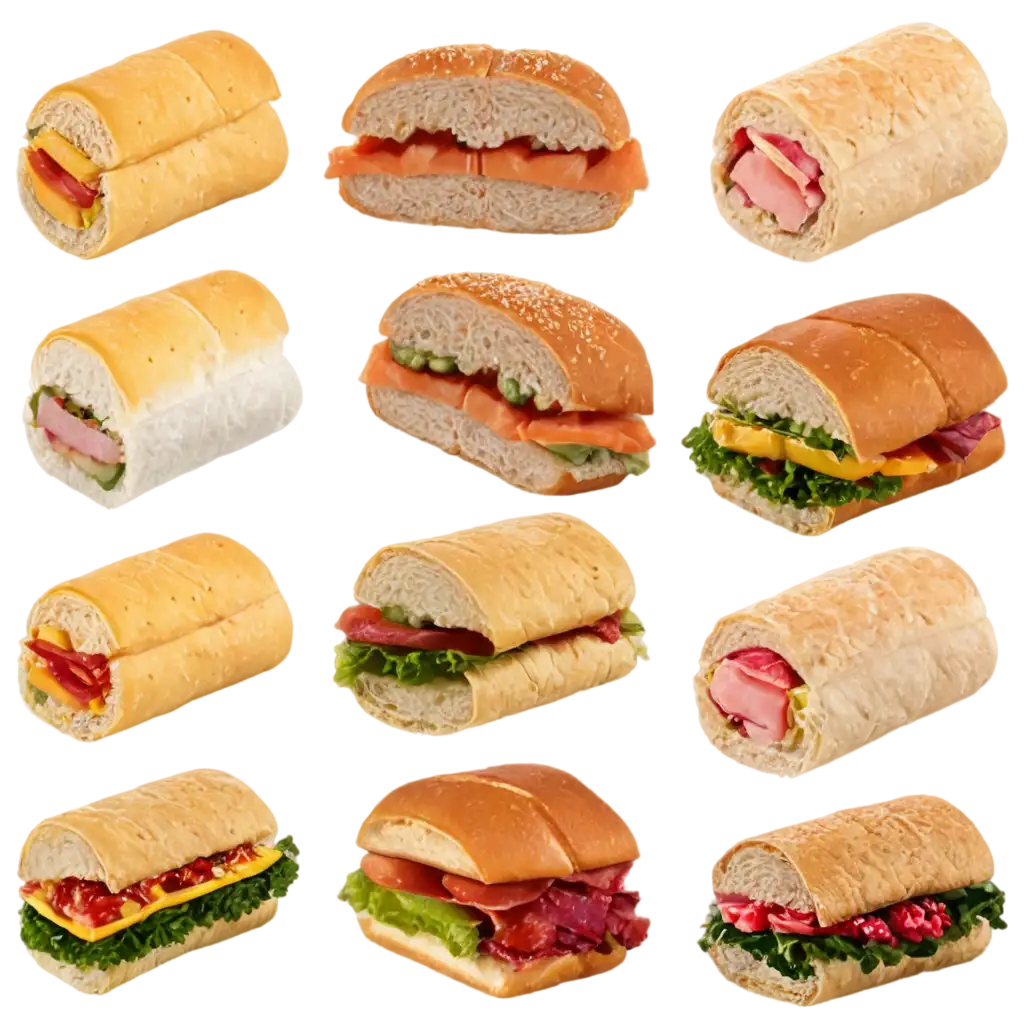 Delicious-Food-Rolls-and-Sandwiches-PNG-Image-Collection-for-Culinary-Design-and-Visual-Content