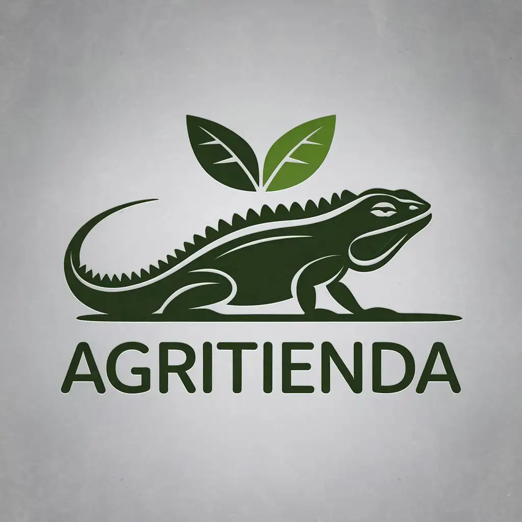 LOGO Design for AgriTienda Iguana Leaf Symbol with Minimalist Style