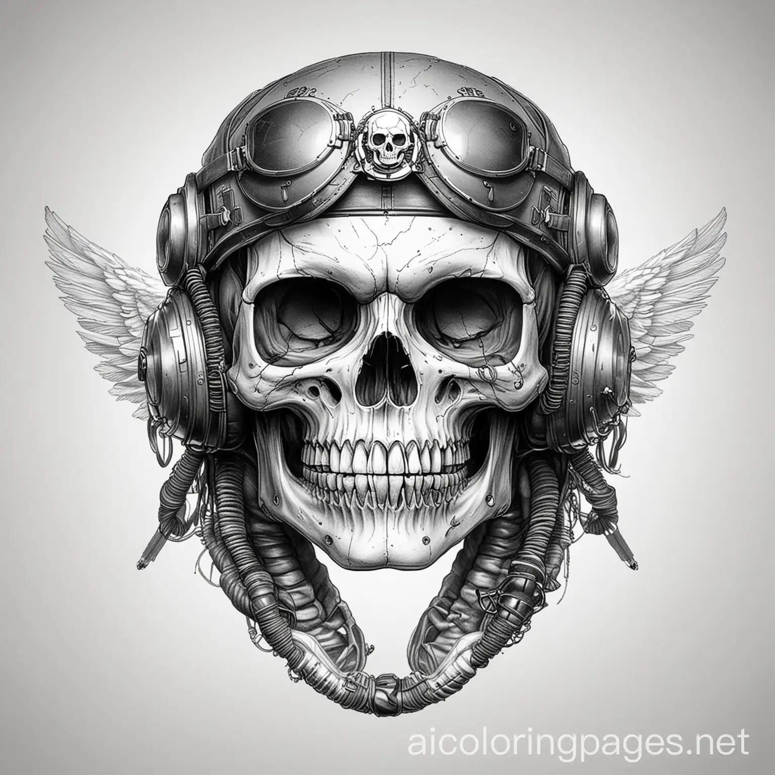 Skull-Pilot-War-Head-Coloring-Page