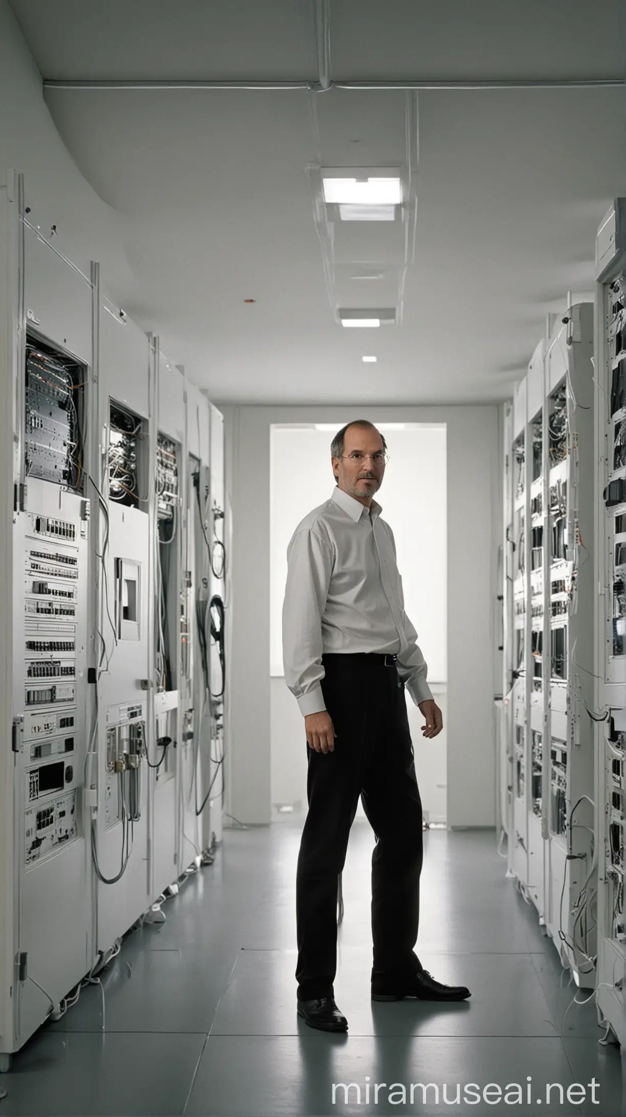 Steve Jobs Standing in an Advanced Technological Room