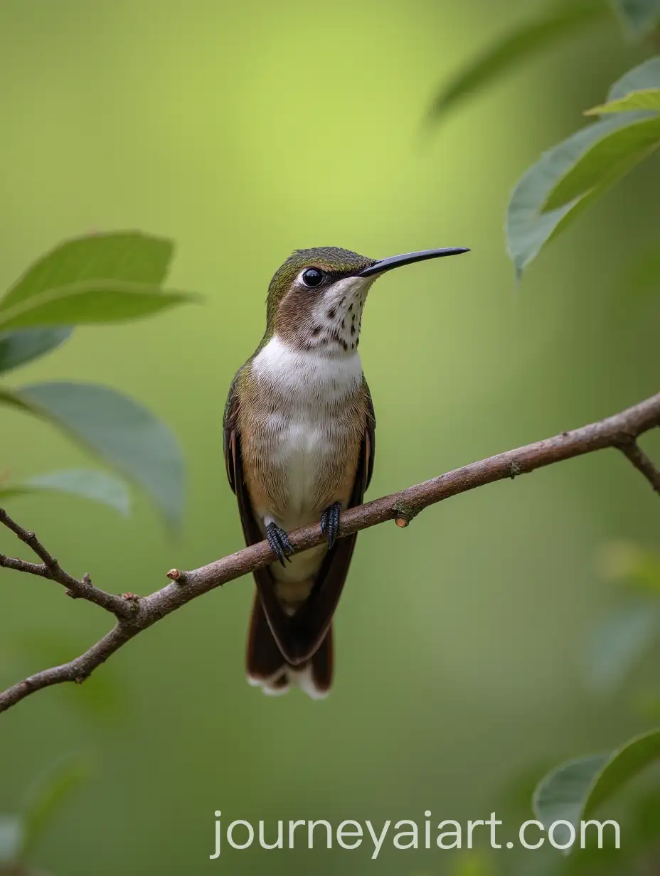 Hummingbird-Perched-on-Branch-in-Natural-Setting