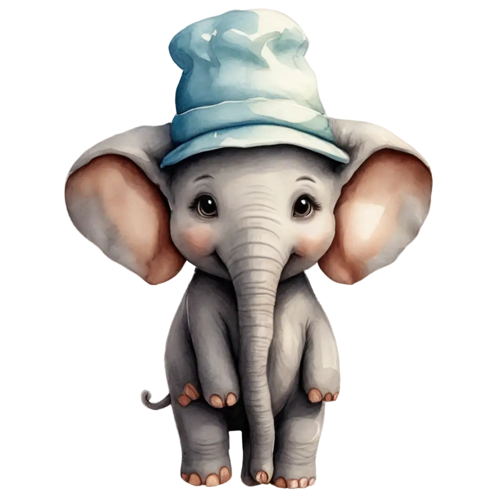 Adorable-Elephant-with-Hat-PNG-Image-Create-Charm-with-this-Delightful-Illustration