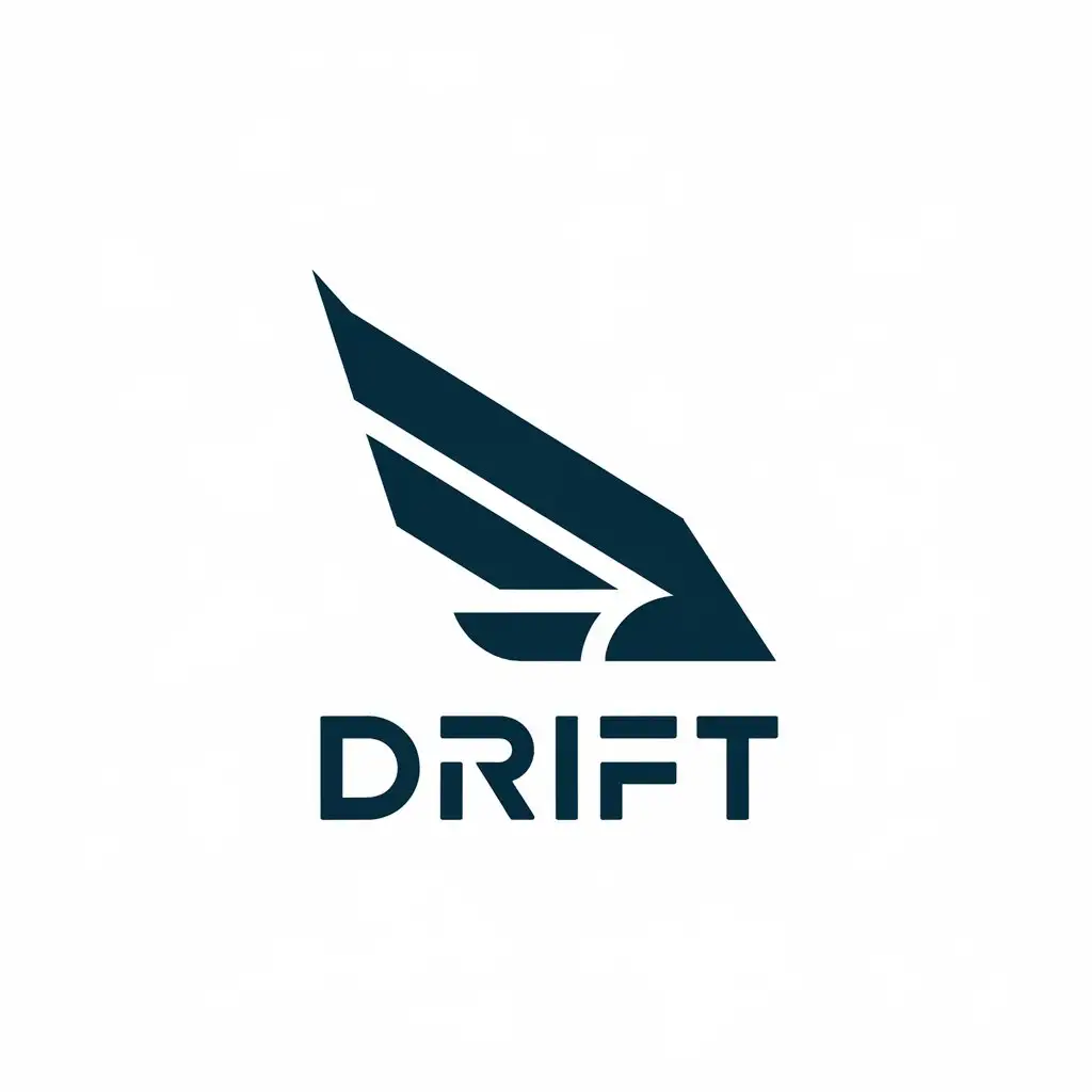 LOGO Design for Drift Vector Logo Featuring Airplane Wing Symbolizing Freedom of Travel